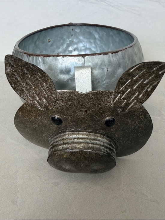 Other - Galvanized Metal Pig Shaped Planter Pot Farmhouse Decor